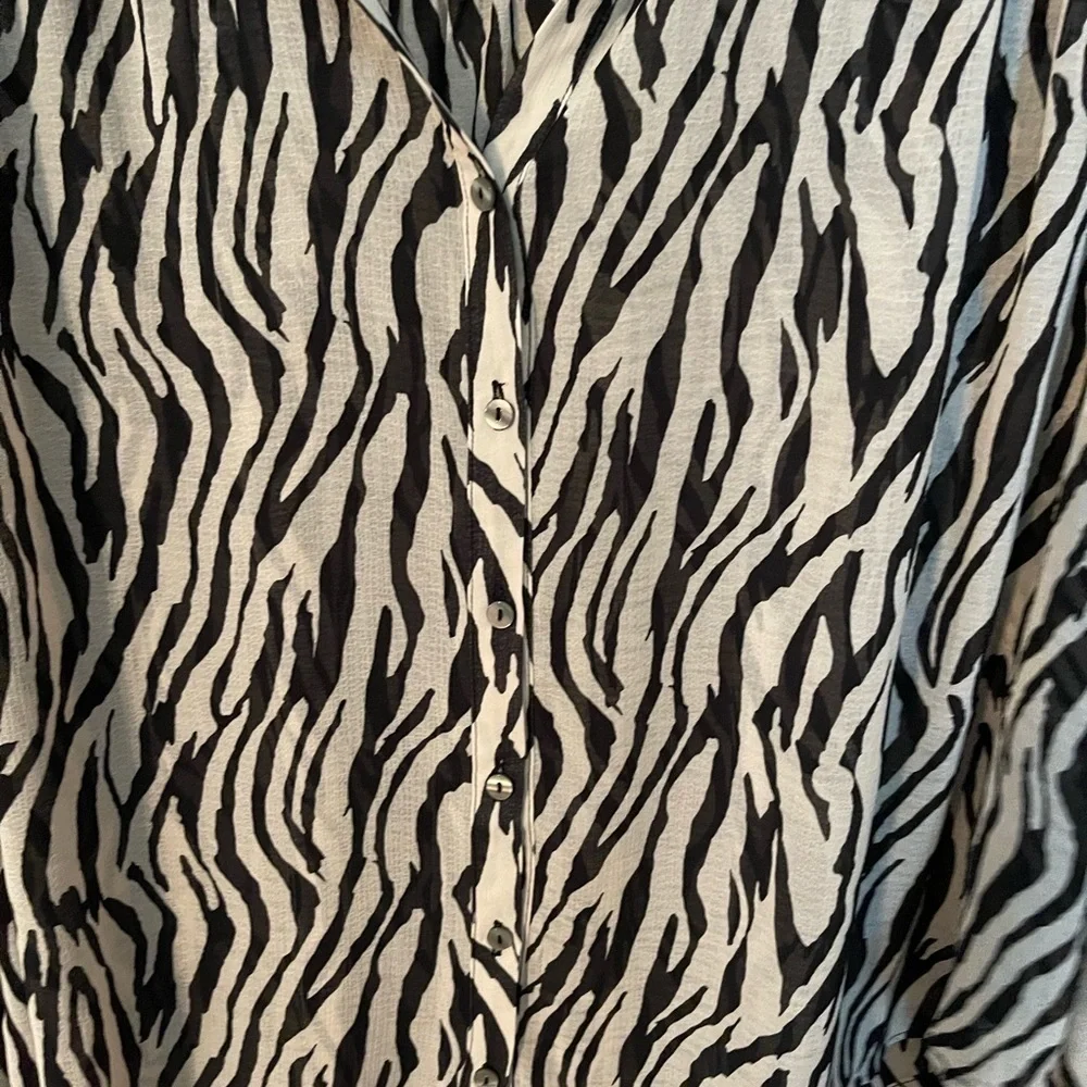 Free People Ciara Printed Buttondown In Zebra